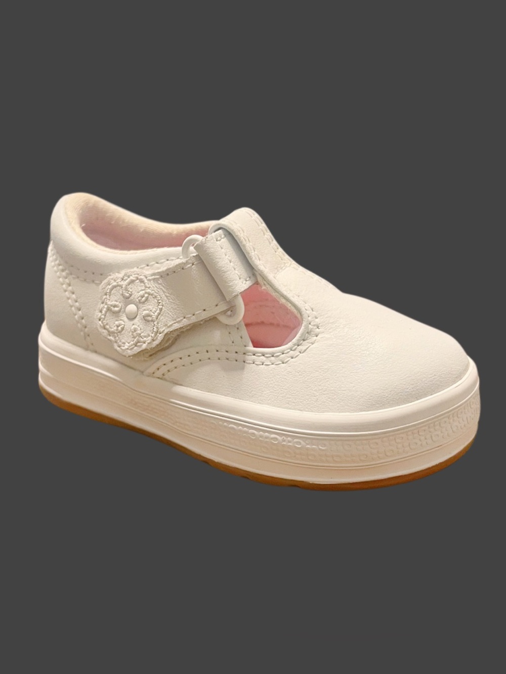 Keds White Leather Kids Mary Jane Sneakers Sz 4